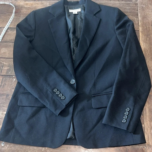 Pendleton 100% Virgin Wool Petite Size Small Black One Button Blazer - Picture 2 of 11